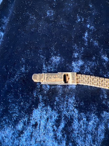 Vintage Gold-Tone Bulova Wristwatch - Petite Face and Stretch Bracelet