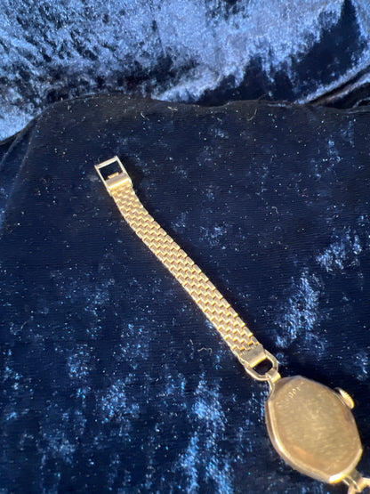 Vintage Gold-Tone Bulova Wristwatch - Petite Face and Stretch Bracelet
