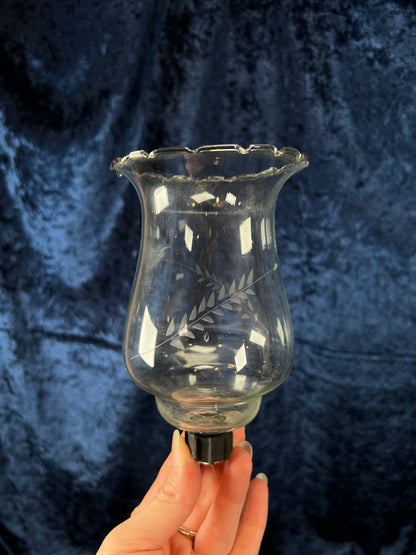 Vintage Metal and Glass Wall Sconce - Mirrored Panels and Floral Motif