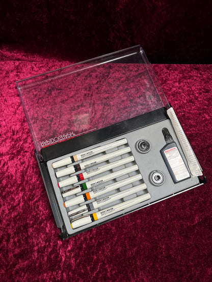 Vintage Technical Drawing Pen Set - Koh-I-Noor Rapidograph Case and Ink Bottle