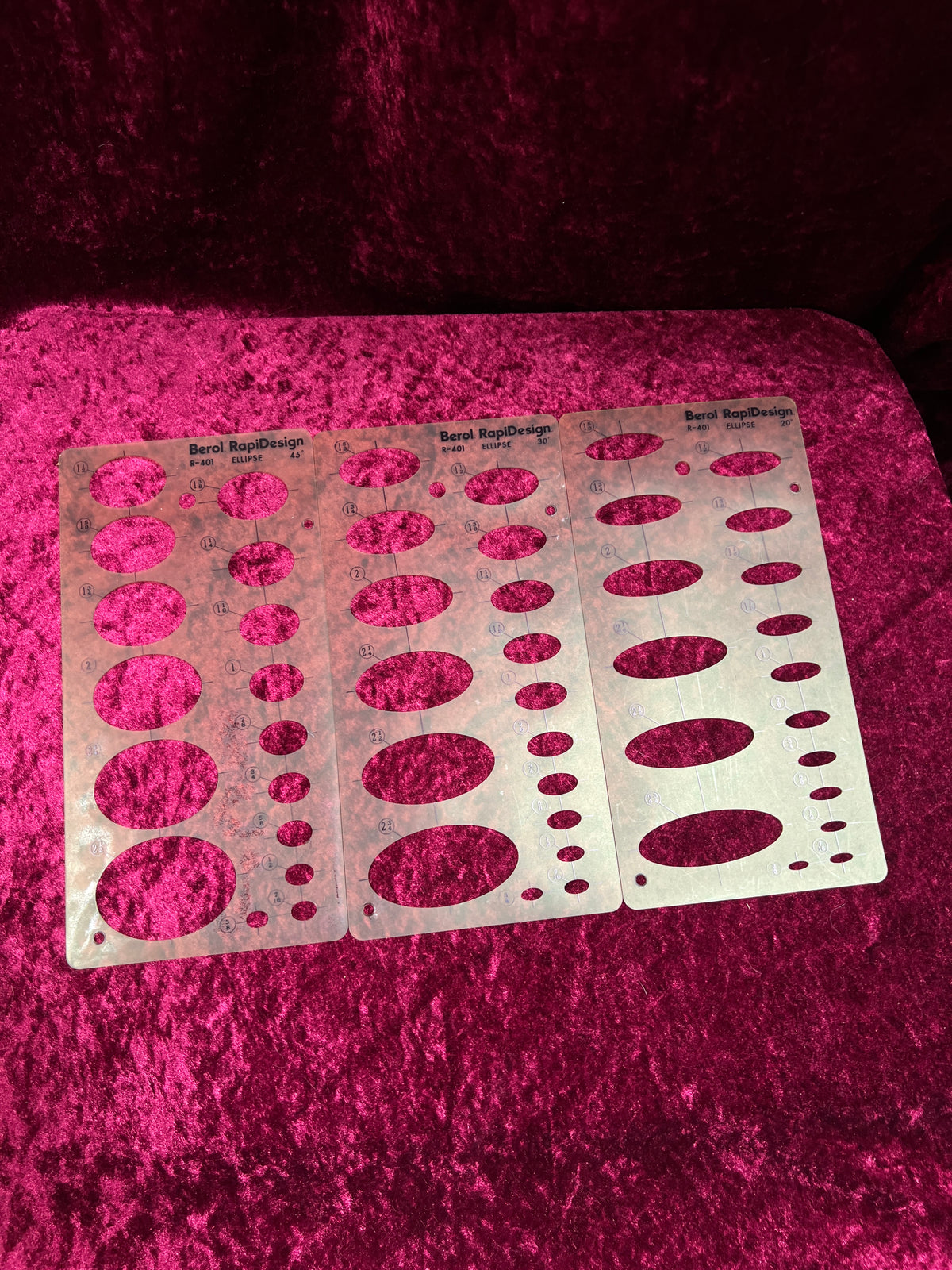 Vintage Drafting Template Set - Berol RapiDesign Ellipse and Lettering Guides