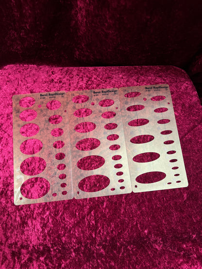 Vintage Drafting Template Set - Berol RapiDesign Ellipse and Lettering Guides