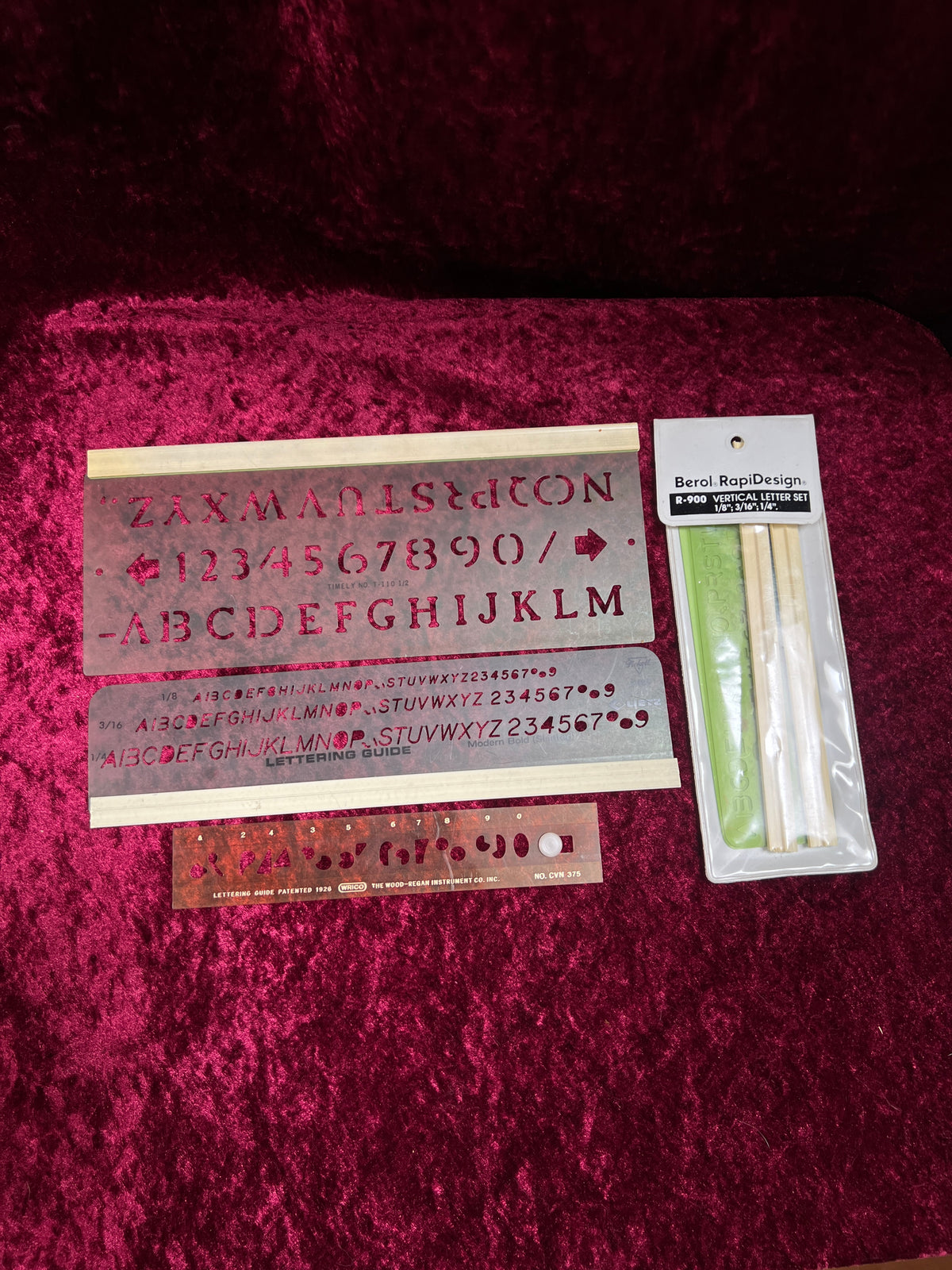 Vintage Drafting Template Set - Berol RapiDesign Ellipse and Lettering Guides