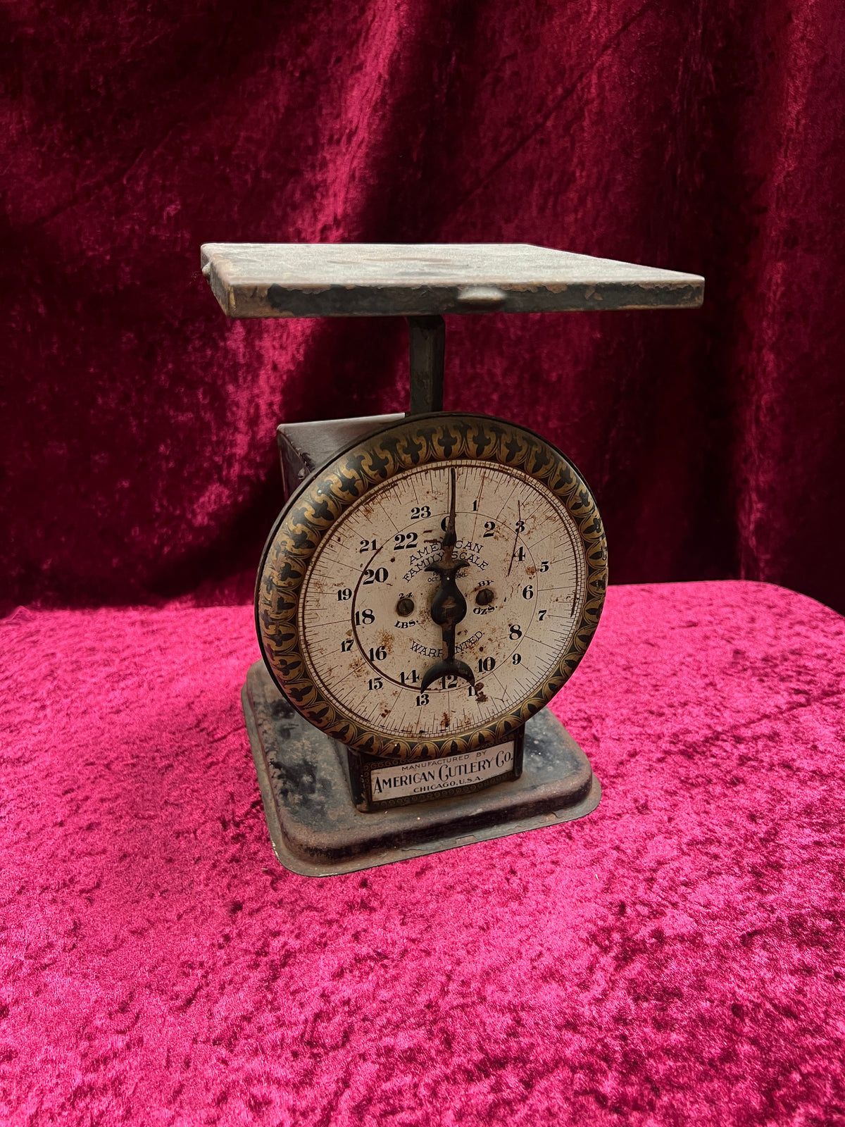 Antique American Cutlery Co. Metal Family Scale - Chicago USA Patent Detail