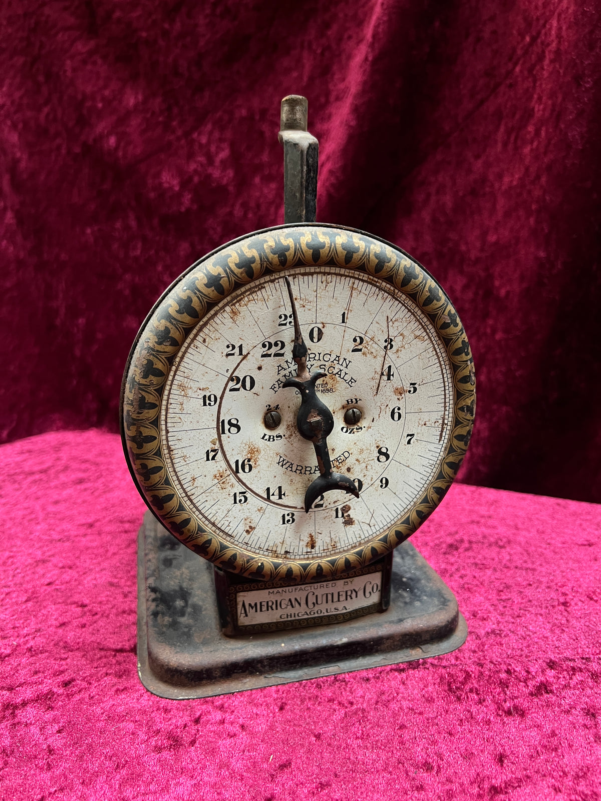 Antique American Cutlery Co. Metal Family Scale - Chicago USA Patent Detail