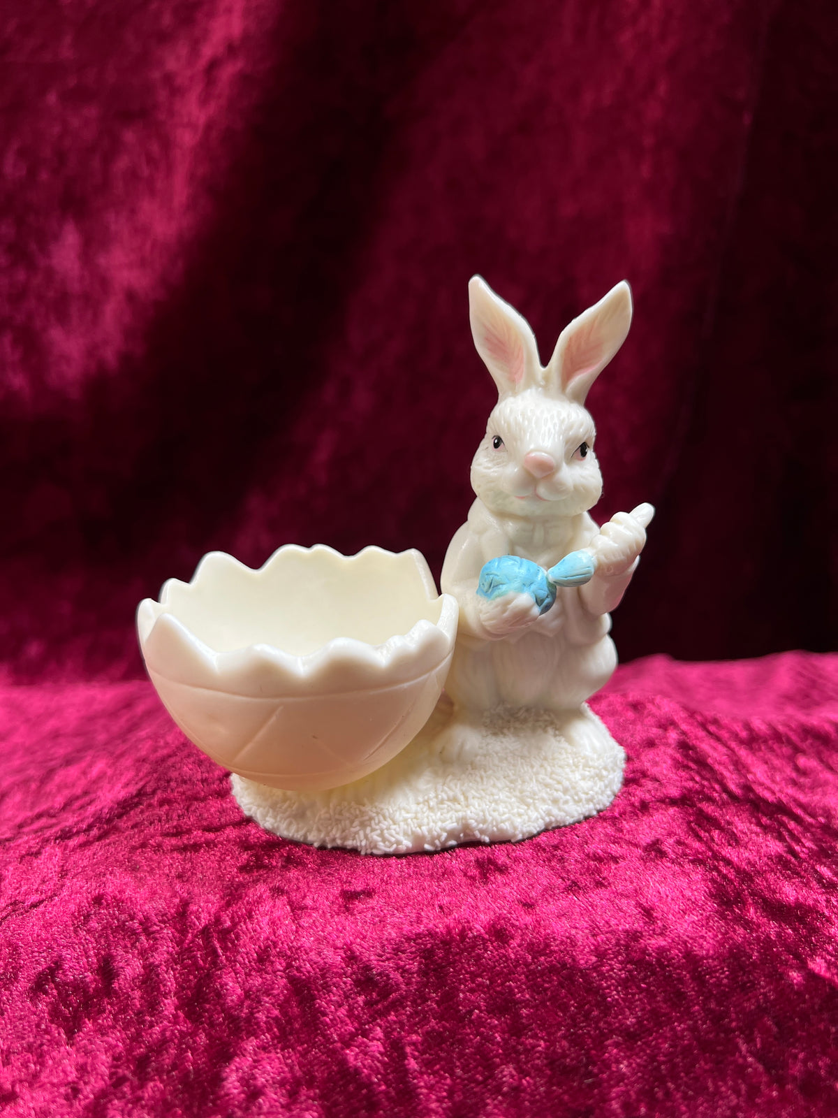 Vintage Ceramic Egg Cup - Easter Bunny Painting Egg