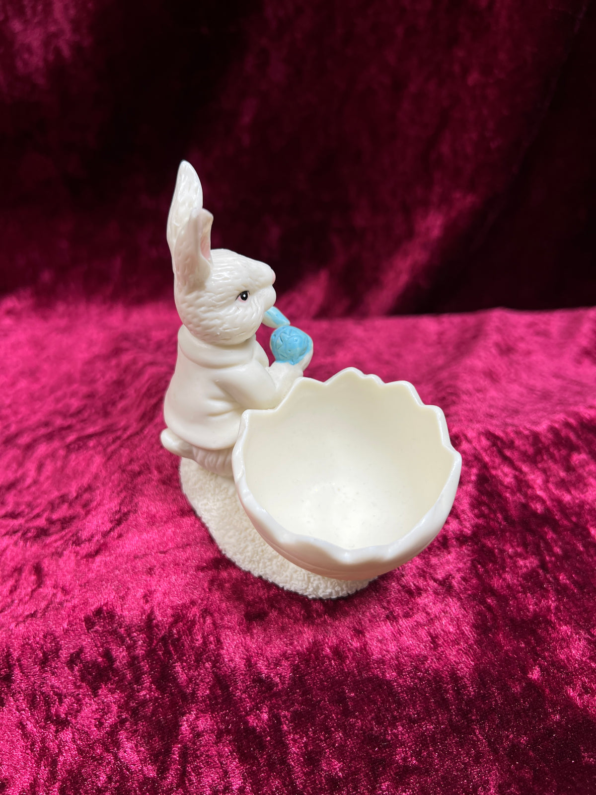 Vintage Ceramic Egg Cup - Easter Bunny Painting Egg