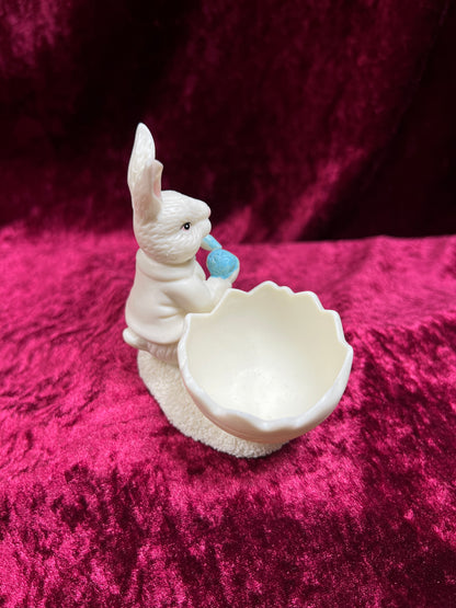Vintage Ceramic Egg Cup - Easter Bunny Painting Egg