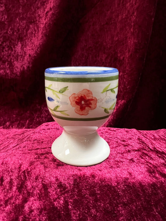 Vintage Ceramic Egg Cup - Floral Pedestal Design