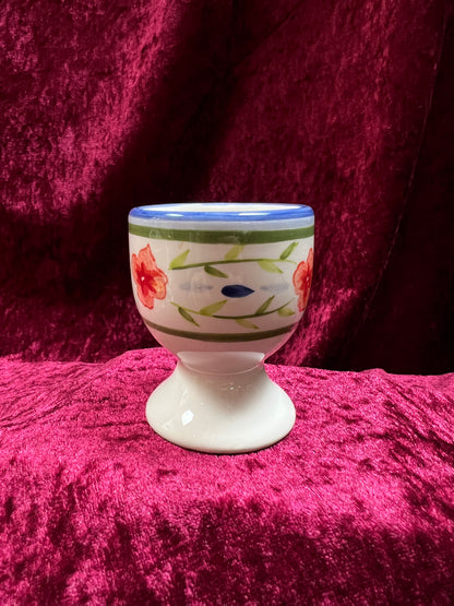 Vintage Ceramic Egg Cup - Floral Pedestal Design