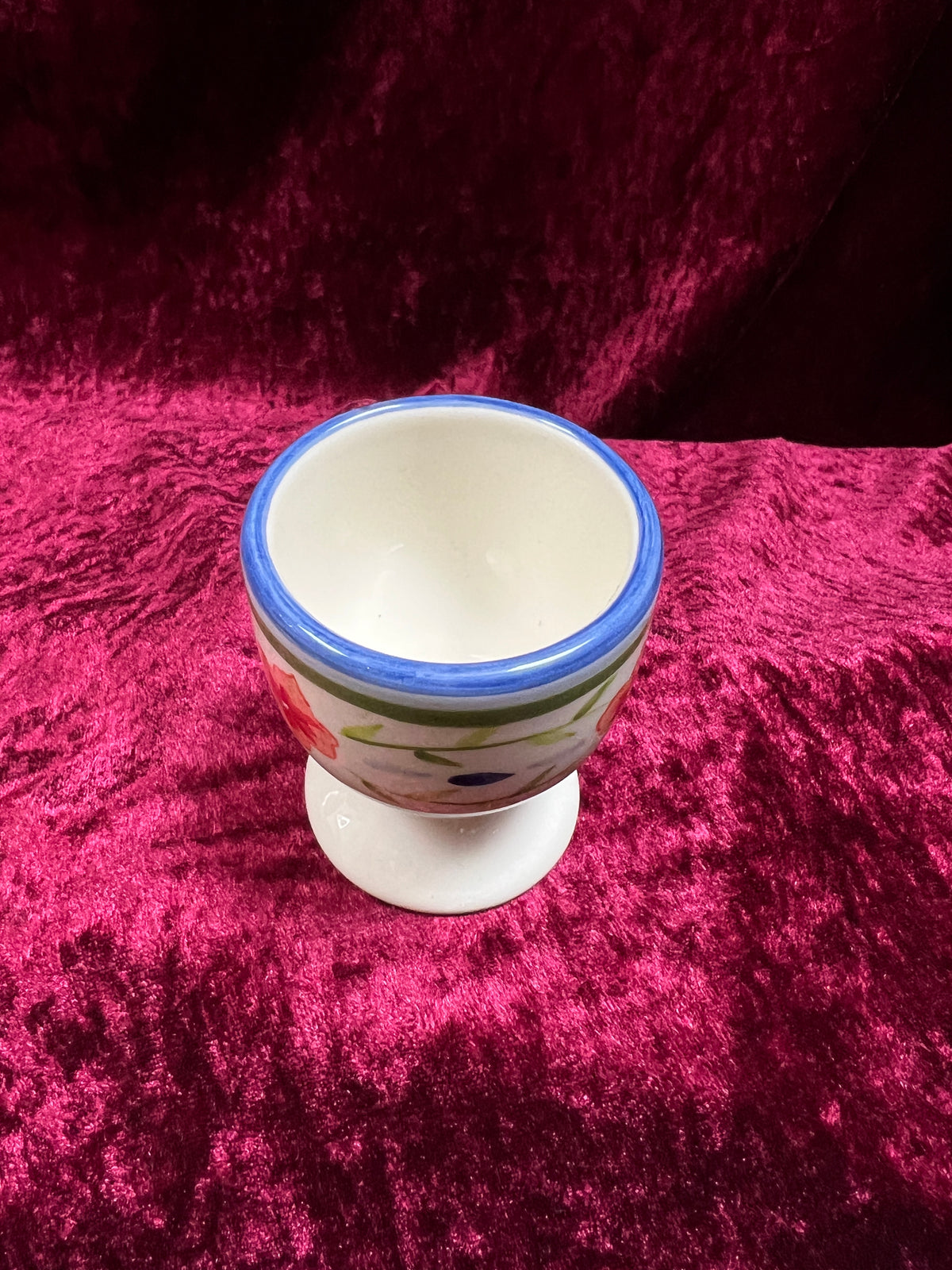 Vintage Ceramic Egg Cup - Floral Pedestal Design
