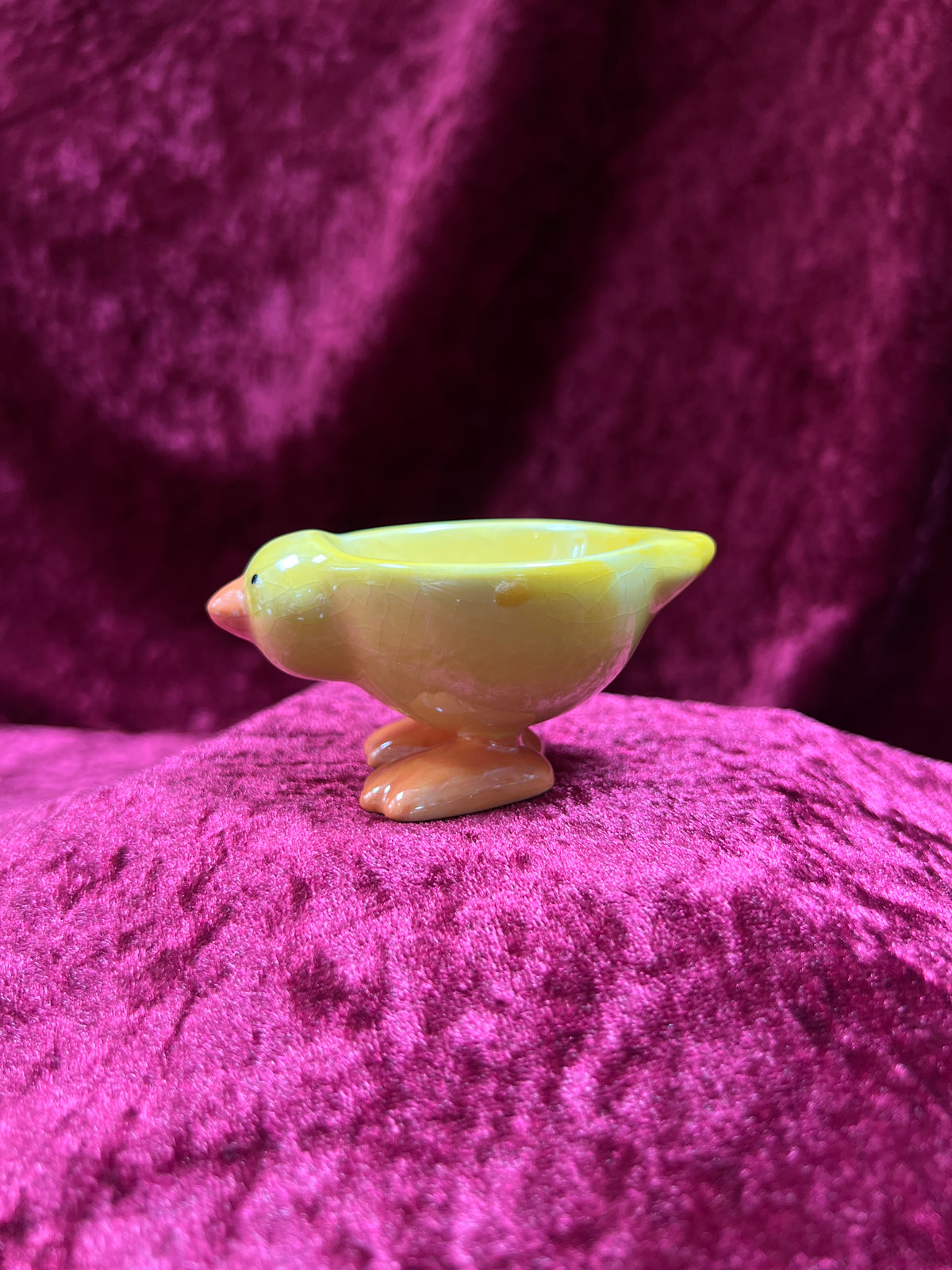 Vintage Ceramic Egg Cup - Yellow Baby Chicken