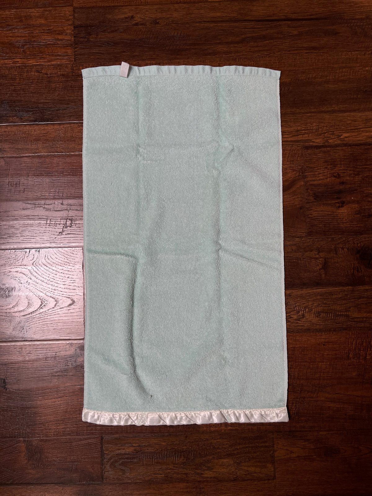 Vintage Cotton Hand Towel Set - Pastel Blue and Embroidered Roses