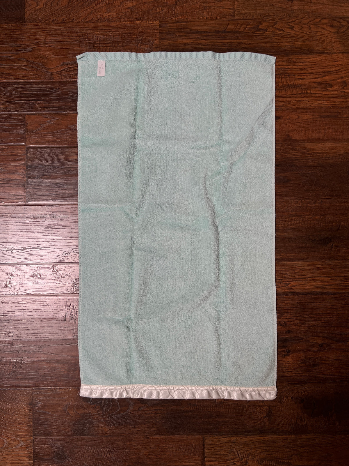 Vintage Cotton Hand Towel Set - Pastel Blue and Embroidered Roses