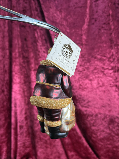 Vintage Christmas - Handblown Glass Ornament - Red Santa Claus with Toy Sack - Patricia Breen - Poland