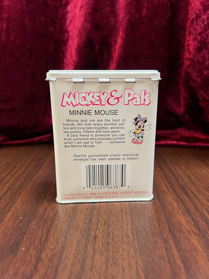 Vintage Advertisement - Metal Storage Tin - Mickey & Pals Adhesive Bandages - Minnie 'N Me - Walt Disney Co.