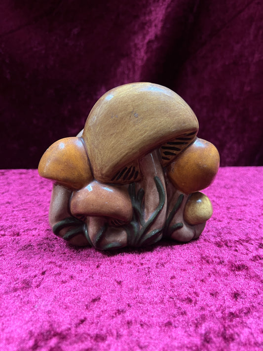Vintage Ceramic Frog Figurine - Raised Foliage and Fruit Detail
