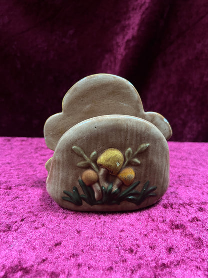 Vintage Ceramic Frog Figurine - Raised Foliage and Fruit Detail