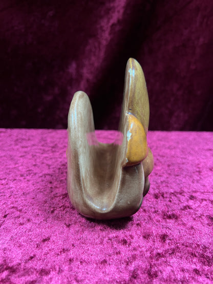 Vintage Ceramic Frog Figurine - Raised Foliage and Fruit Detail