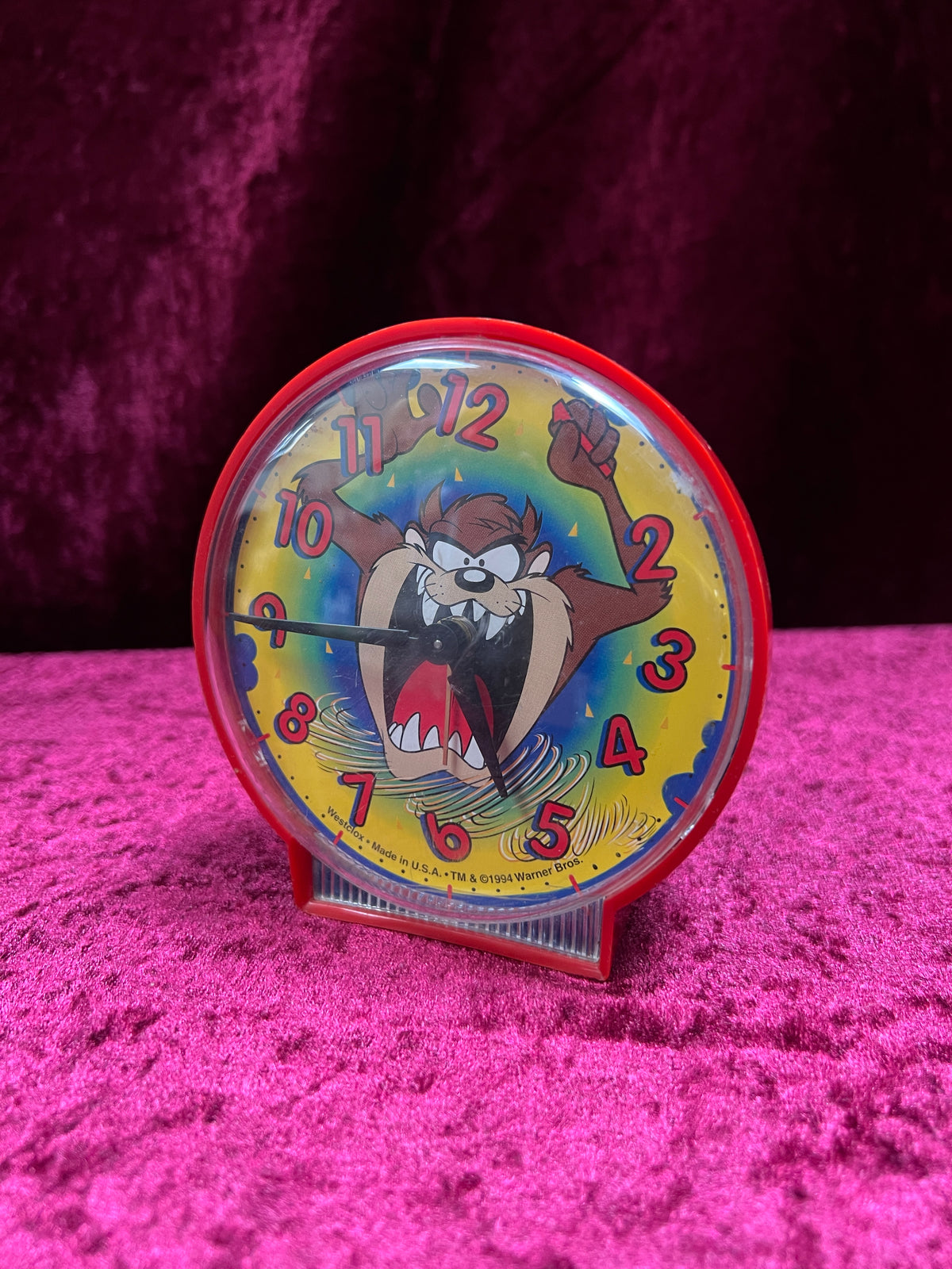 Vintage Plastic Taz Alarm Clock - 1994 Westclox Warner Bros. Collectible