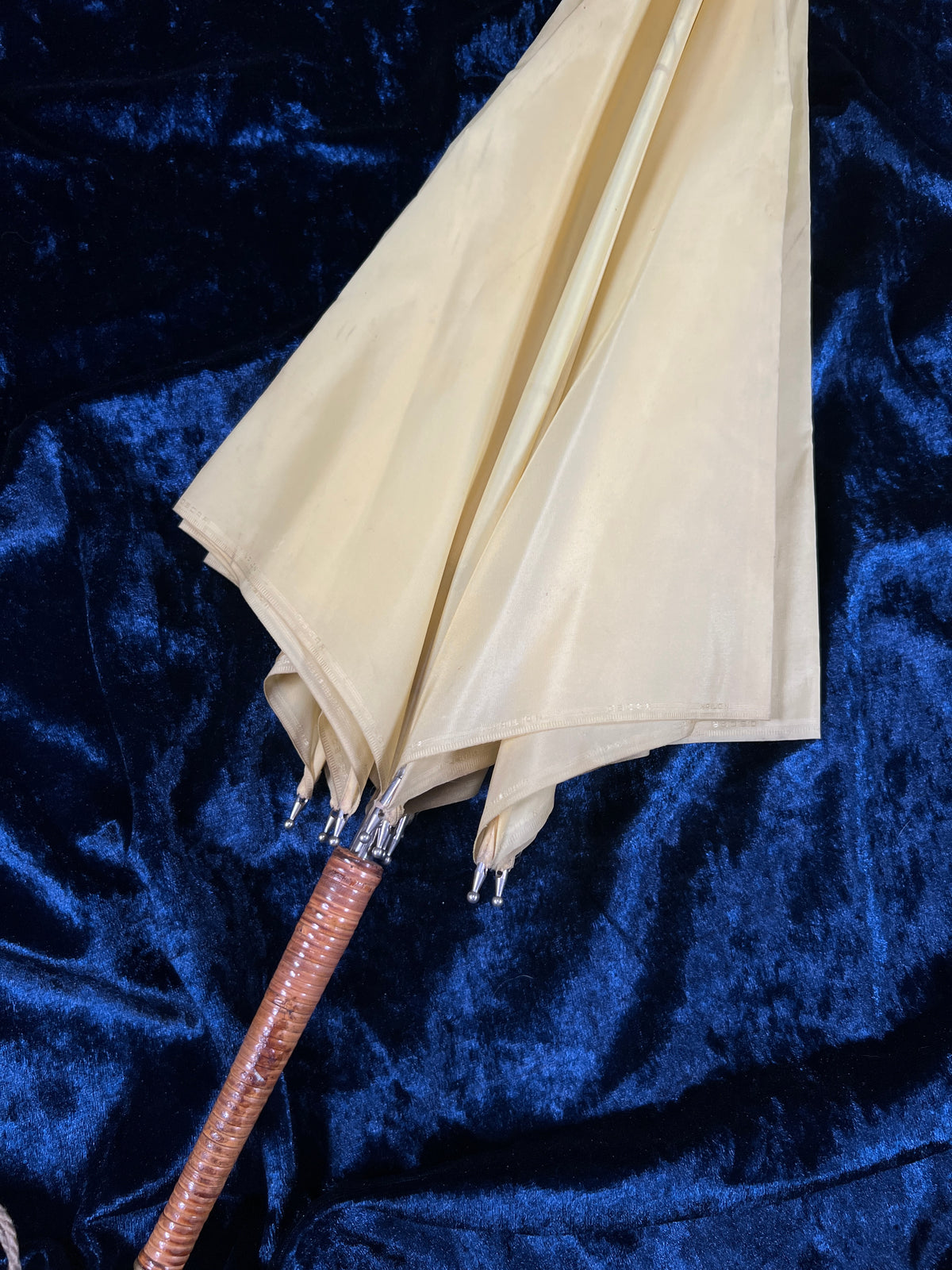 Vintage Nylon Parasol - Yellow Folding Sunshade and Display Piece