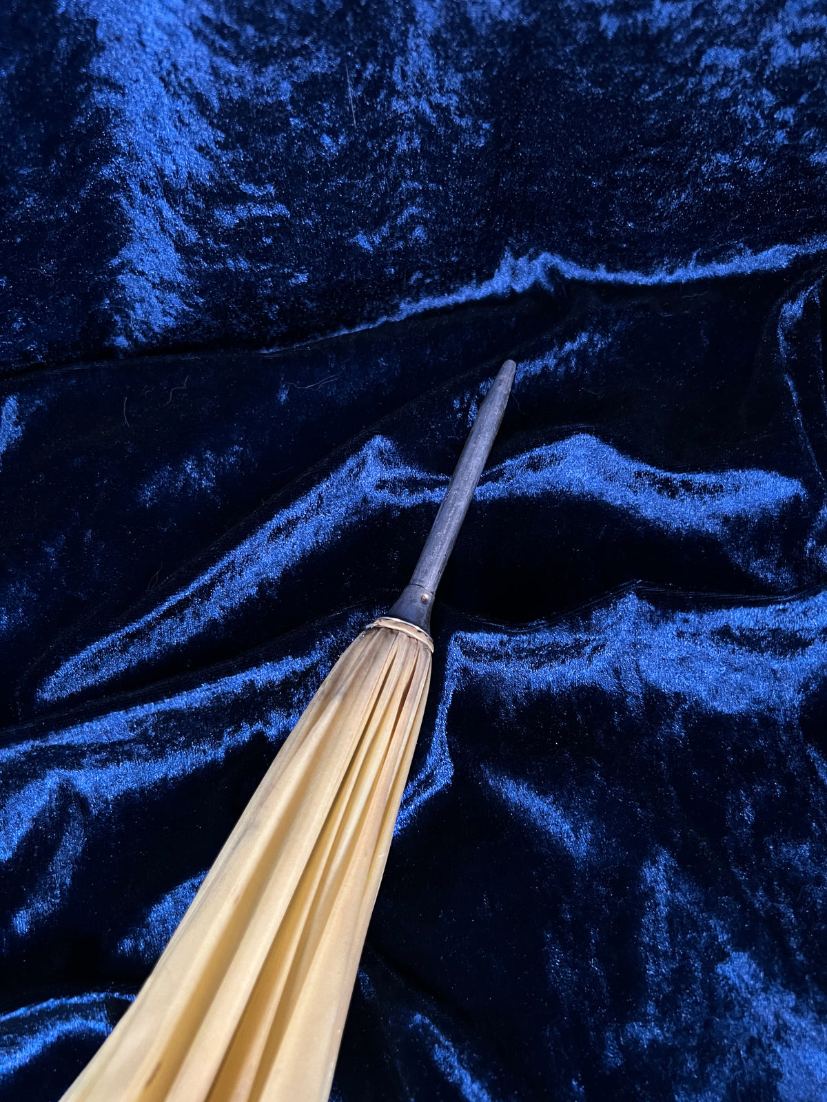 Vintage Nylon Parasol - Yellow Folding Sunshade and Display Piece