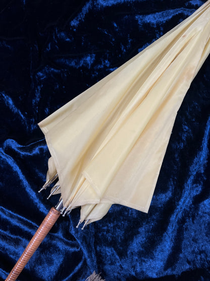Vintage Nylon Parasol - Yellow Folding Sunshade and Display Piece