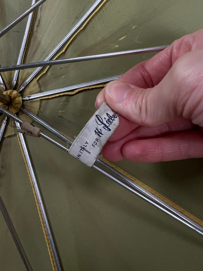 Vintage Nylon Parasol - Yellow Folding Sunshade and Display Piece