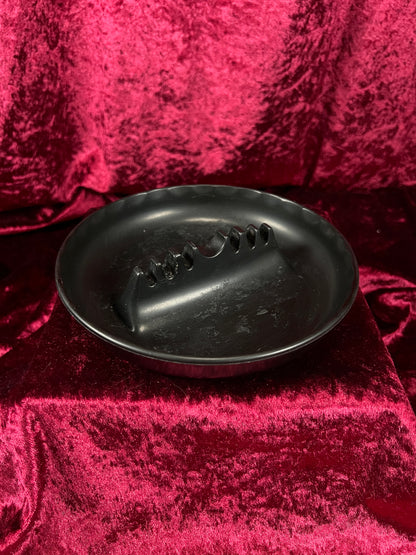 Vintage GES-LINE Plastic Ashtray - Black Made in USA