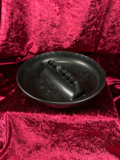 Vintage GES-LINE Plastic Ashtray - Black Made in USA