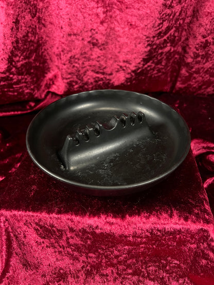 Vintage GES-LINE Plastic Ashtray - Black Made in USA