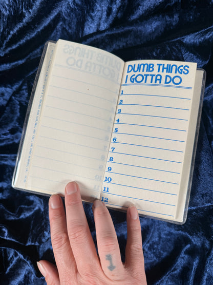 Vintage Dumb Things I Gotta Do Today Illustrated Novelty Book - 1974 Monarch Publications Holly Hobbie Ephemera