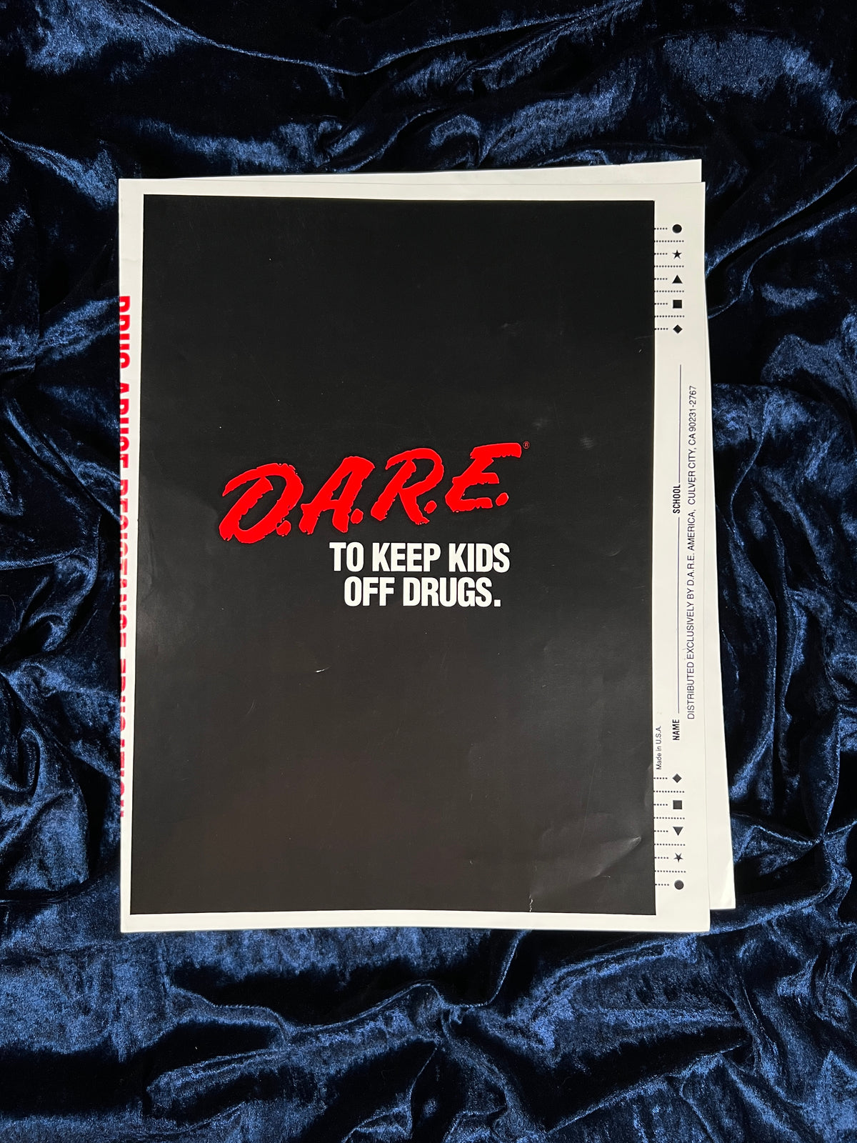 Vintage Paper D.A.R.E. Book Cover - Drug Abuse Resistance Education