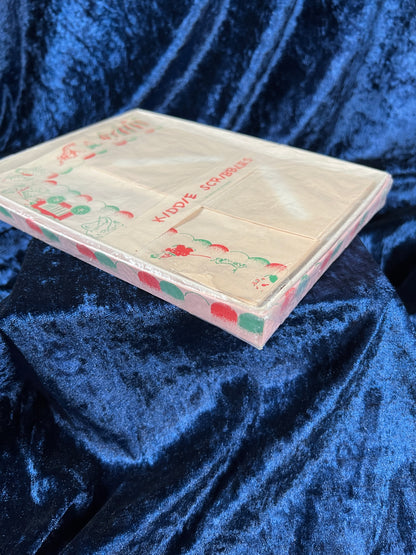 Vintage Kiddie Scribbles Stationery Set - Green and Red Circus Theme New Old Stock