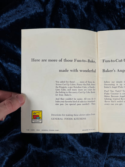 Vintage Baker's Coconut Animal Cut-Ups and Celebration Cakes Pamphlets - Illustrated Recipe Ephemera