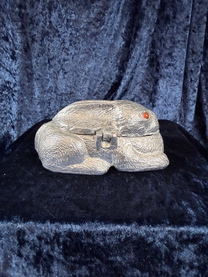Vintage Metal Frog Trinket Box - Hinged Lid and Arthur Court 1990
