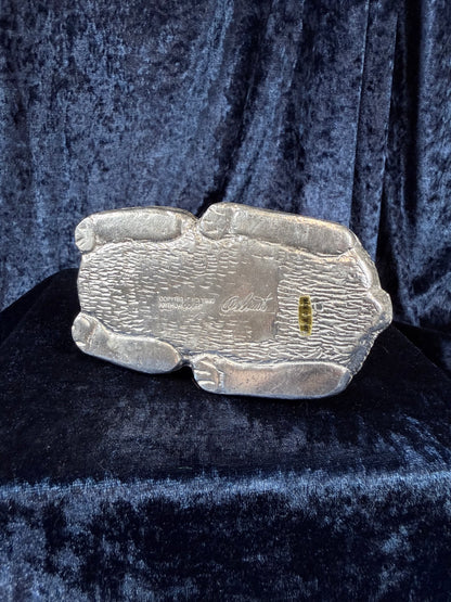 Vintage Metal Frog Trinket Box - Hinged Lid and Arthur Court 1990