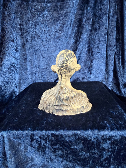 Vintage Stoneware Sculpted Head - One of a Kind Original Art Object & Curiosity