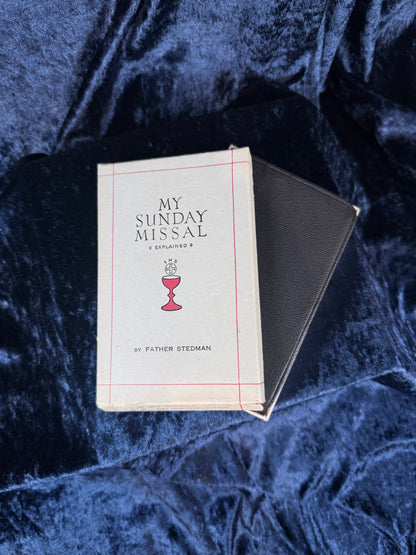 Vintage My Sunday Missal by Father Stedman - Leather Bound Religious Pocket Sized Prayer Book