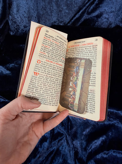 Vintage My Sunday Missal by Father Stedman - Leather Bound Religious Pocket Sized Prayer Book