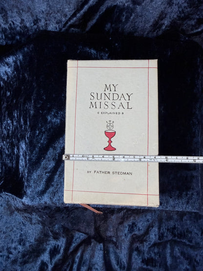 Vintage My Sunday Missal by Father Stedman - Leather Bound Religious Pocket Sized Prayer Book