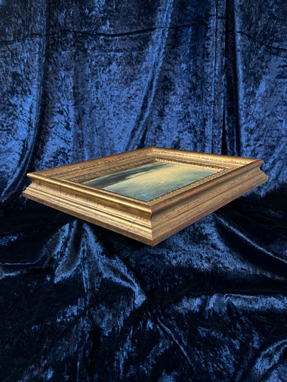 Vintage Framed Seascape Print - Ocean Waves Seagulls Ornate Gold Frame