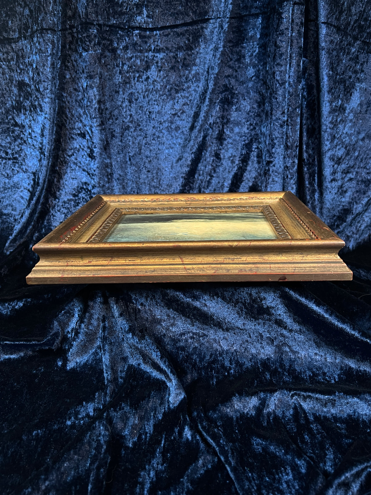Vintage Framed Seascape Print - Ocean Waves Seagulls Ornate Gold Frame