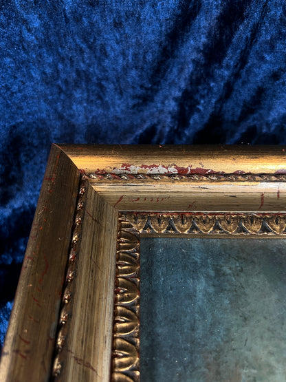 Vintage Framed Seascape Print - Ocean Waves Seagulls Ornate Gold Frame
