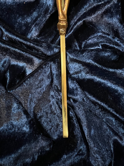 Vintage Wall Hanging Brass Crucifix - Figural Christ In Crown of Thorns Cross