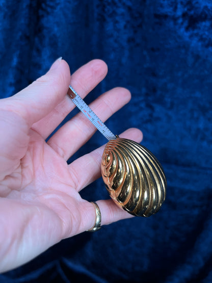 Vintage Metal Shell Measuring Tape - Gold-Tone Sewing Novelty