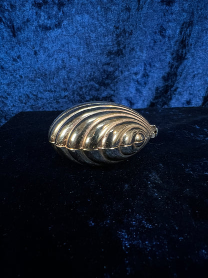 Vintage Metal Shell Measuring Tape - Gold-Tone Sewing Novelty