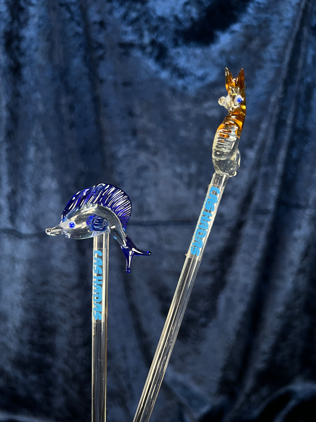 Vintage Glass Bottle with Marbles - Seahorse Stirrers and Novelty Barware Set