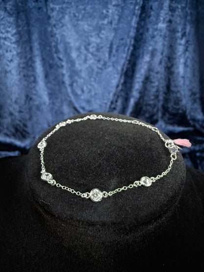 Vintage Sterling Silver Bracelet - 925 Mark and Dainty Chain