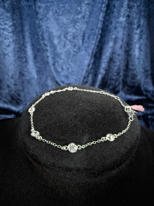 Vintage Sterling Silver Bracelet - 925 Mark and Dainty Chain